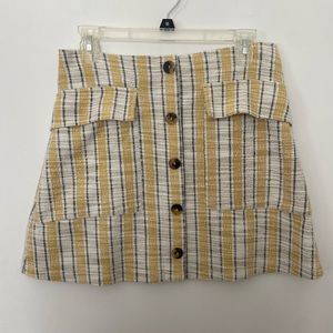Mango yellow and white plaid skirt - USA Medium